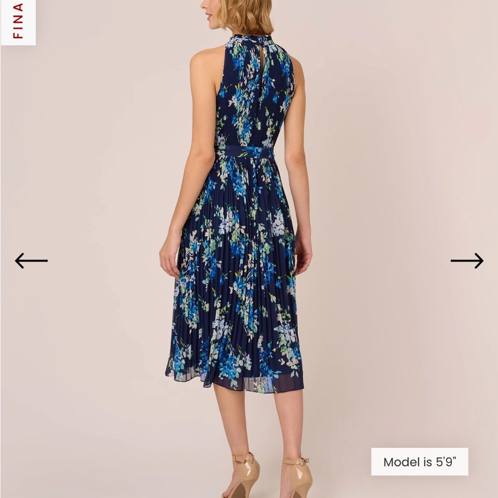 Floral Halter Neck Dress - Blue - Picture 2 of 3